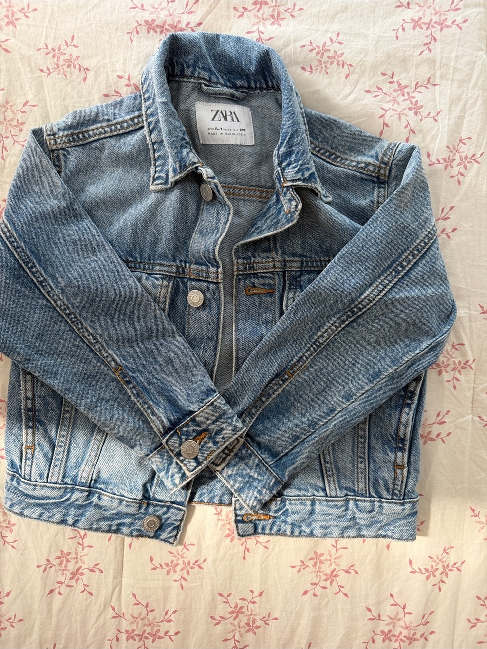 Zara Kids Light Wash Blue Denim Jacket